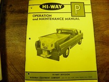 HI-WAY MODEL P SPARGISALE SABBIA MANUALE FUNZIONAMENTO E MANUTENZIONE ELENCO RICAMBI