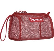 Supreme New York Dark Red Mesh Pouch Organizer Hand Bag Brand New SS20