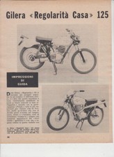 PUBBLICITA'  TEST MOTO GILERA  REGOLARITA  CASA 125 1966 MOTOITALIANE SIX DAYS
