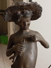 SCULTURA BRONZO ANTICO "GIOVANNI VARLESE" 1888-1922 NAPOLI ALTO CM 45