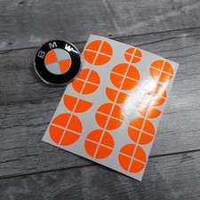 BMW emblema logo adesivo angoli 1 3 4 M3 X1 X3 X5 arancione fluo