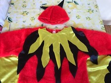 Travestimento costume di carnevale bimbo bimba diavoletto rosso nero giallo 3-4 