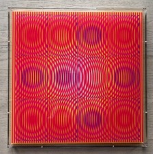 Alberto Biasi - scultura da parete PIOGGIA ROSSA FIRMATA 1/20!