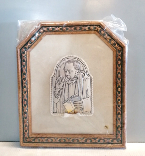 Quadro argento padre - padre, pio