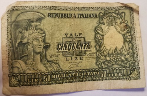 Italy lire 1951 - italy, 50