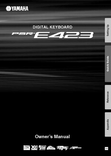 Yamaha psr e423 - psr-e423, instruction