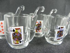 Bicchieri liquore set 6 pezzi Vetro Cristallo Bar ristorante casa POKER SHOT 