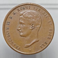 10 Tornesi 1859, Francesco II Borbone Due Sicilie Napoli