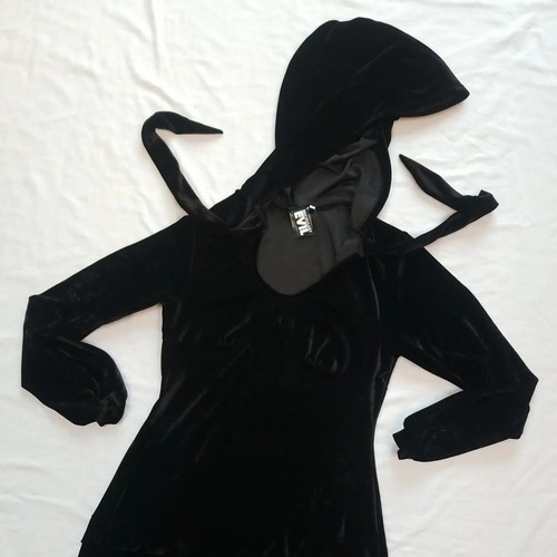Abito velluto nero con - abito,