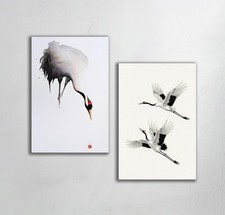 Set 2 Stampe Gru Giapponesi