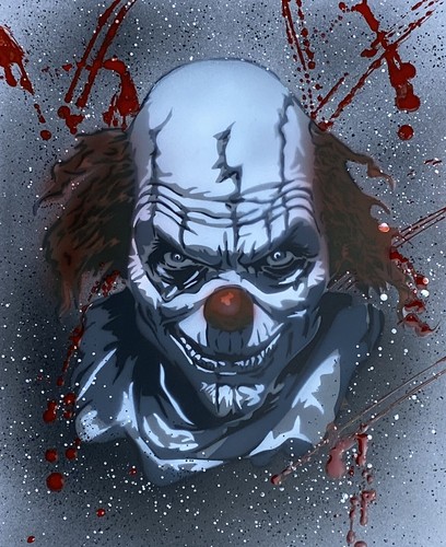 008 evil clown stencil - evil,