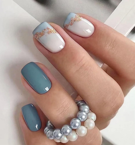 Unghie gel adesive blu - unghie,