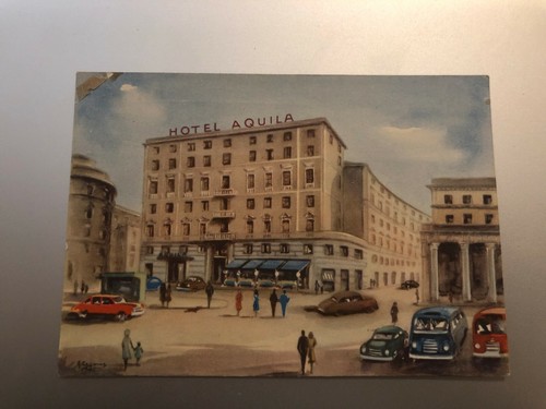Cartolina genova hotel aquila - genova,