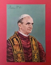 Vecchia cartolina raffigurante Papa Paolo VI (Giovanni Montini) non viaggiata