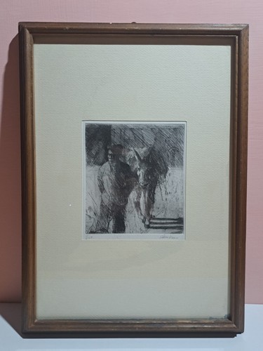Stampa litografica con - litografica, cornice