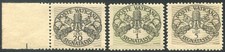 1946 Vaticano Segnatasse righe larghe carta grigia serie di 3 valori  spl **