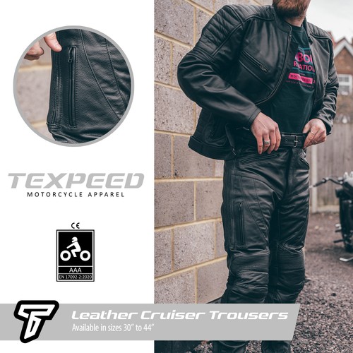 Pantaloni pelle per moto - pelle,