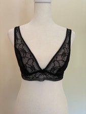 Reggiseno Intimissimi senza fili triangolo PLUNGE taglia 36B nero pizzo semi trasparente