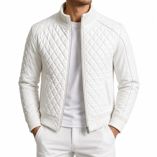 Giubbotto bomber uomo bianco