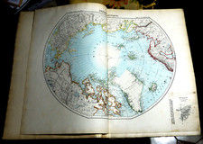 1898.Orig.Gogr.VEDUTA REGIONE ARTICA E TERRE EMERSE.V.SAINT MARTEN.World.Atlas.