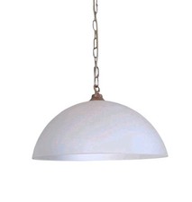 Lampadario Sospensione in vetro Cupola 1 LUCE Classico Catena Brunita Cucina