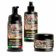 KIT CHARME MAFRA RIGENERA PELLE AUTO LATTE SCHIUMA CREMA DETERGE SEDILE MACCHINA