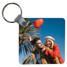 Portachiavi quadrato personalizzabile con foto a stampa sublimatica .