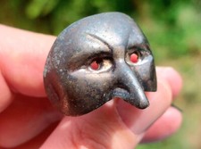 Spilla Pulcinella La Noblesse maschera carnevale argento vintage antica