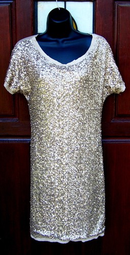 Abito oro argento beige m - abito, tg