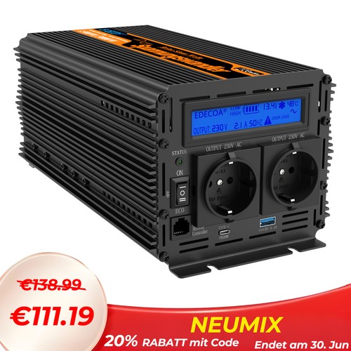 Edecoa inverter 1500w 12v 230v - edecoa,