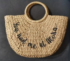 BORSA A MANO Artigianale / BORSA DI PAGLIA Rattan con manico rotondo