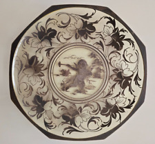 Piatto Centro Tavola in Vetro di Murano con Filatura in Argento degli Anni 30