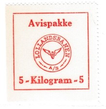 DANIMARCA timbro ferroviario Lollandbanen Avispakke 5 kg MNH** X653