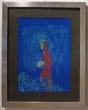 Eliano Fantuzzi Ragazza con fiori Firmato 48x34 cm Controfirmato al retro