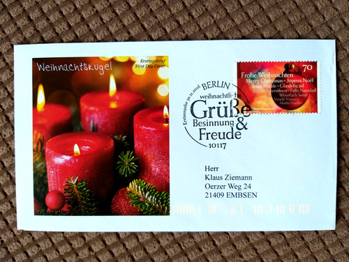 Brd 2016 fdc palla - brd, natale