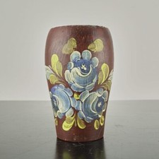 BICCHIERE LEGNO DIPINTO A MANO