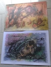 Cartoncini di TIBERIANO MARILLI 50x70 CERTIFICATi 2016 Allievo Di Guttuso