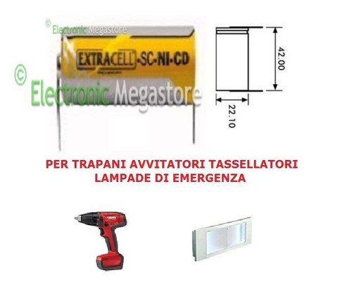Batteria ricaricabile sc - ni-cd,