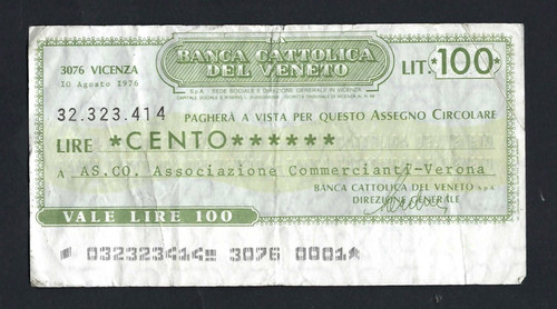 Miniassegno banca cattolica - miniassegno,