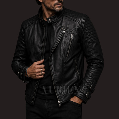 Mens black genuine leather - mens,