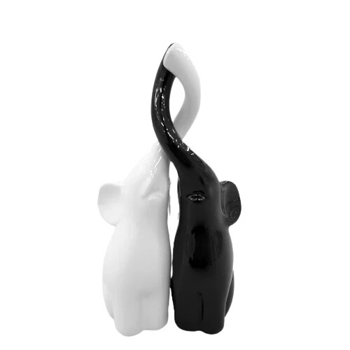 Coppia elefanti intrecciati - intrecciati, in