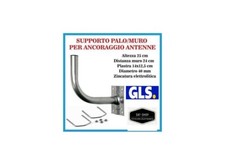Supporto per Antenna Staffa Palo Muro Satellitare Parabola SAT 20 CM + SUPPORTI