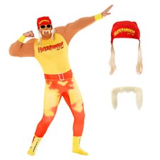 Costume Uomo Ufficiale WWE Hulk Hogan Tash Adulto Wrestling Leggenda Wrestler Suit