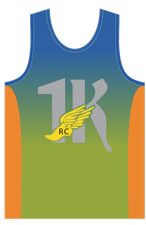 MEN'S BLUE GREEN PERFORMANCE TANK TOP SHIRTS -  1KRC -  RUN 1000 MILES CHALLENGE