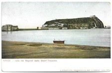 CARTOLINA DI NAPOLI ,NISIDA - VISTA DA BAGNOLI DALLO STABILIMENTO TRICARICO 1900