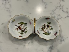 Herend Rothschild Bird Twin Hand Painted Salt/Pepper Dish