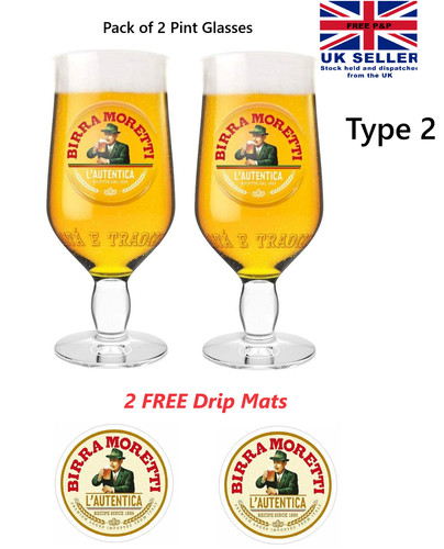 Birra moretti pint glass - moretti,