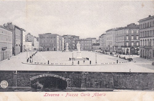 Cartolina livorno piazza - cartolina, livorno,