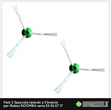 KIT RICAMBI 2 SPAZZOLE 3 BRACCI PER IROBOT ROOMBA E5 E6 E7 I7 I7+ I7 PLUS