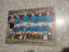 RARA !!! SQUADRA ITALIA - CARTOLINA PER ALBUM MIRA IL PALLONE 1966 - PERFETTA
